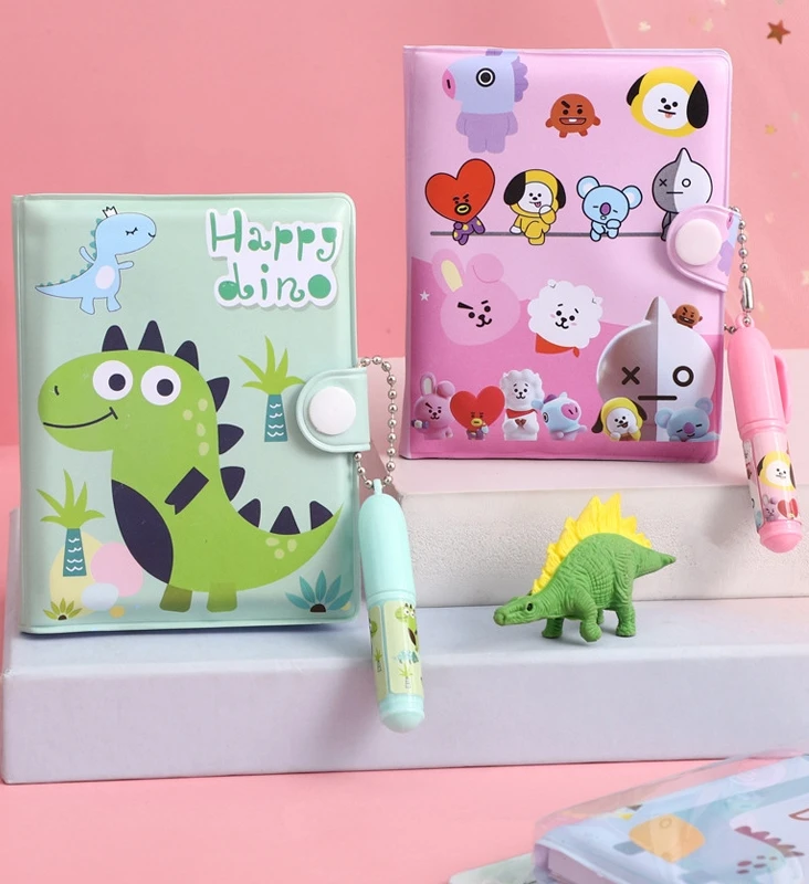 WholesaleCute Dinosaur Children's Gift Creative Cartoon Cute Little Book Sanrio Diary With Pen Notebook Toddler Birthday Gift