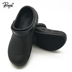 EVA Clogs Non-Slip Rubber Sole Black  Professional Chef Work Shoes