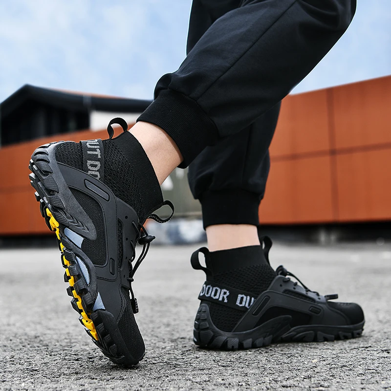 New Style Hiking Shoes Men Size 36-47 Mesh Breathable Mens Socks Sneakers Trail Trekking Running Shoes Summer Sport Footwear2022