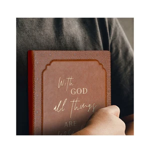 Classical PU Leather Hard Cover Customized Prayer Bible Notebooks Verset Planner with Scriptures Book Printing Christian Journal