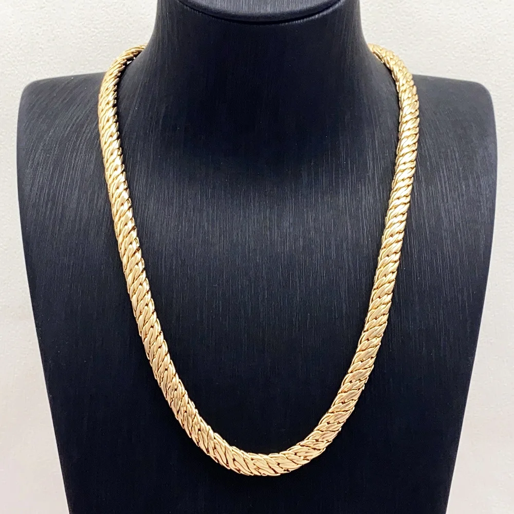 Women Accessories Jewelry Brass Customized Link Chain Gold Plated Necklace for Women