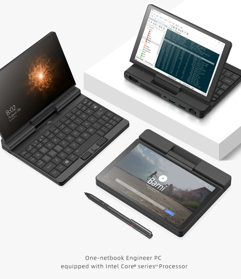 Engineer PC Laptop Business Notebook with Multi Ports 7 Inch Pocket Computer 8GB RAM 512GB SSD Touch Screen Netbook