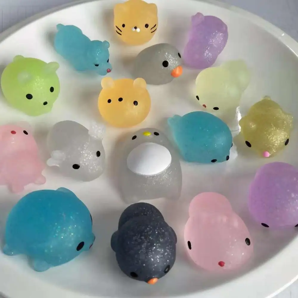 tongle eco-friendly cute tpr soft rubber glitter mochi squishy