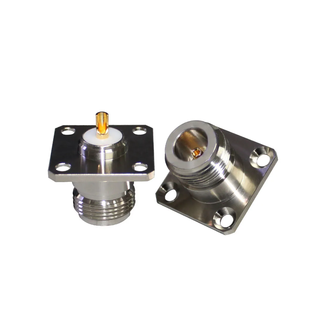 product n kf connector four hole square plate flange female n type connector-3