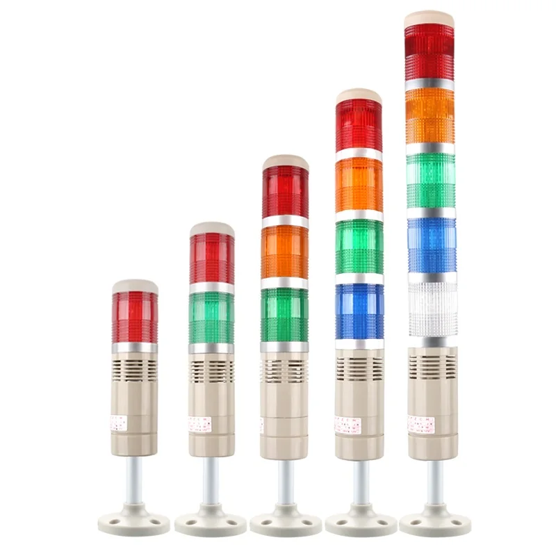 Industrial Stack Lamp 1Layer with Buzzer LED Signal Tower Light Alarm Light Tower AC DC12V 24V 110V 220V  Warning Light Tower