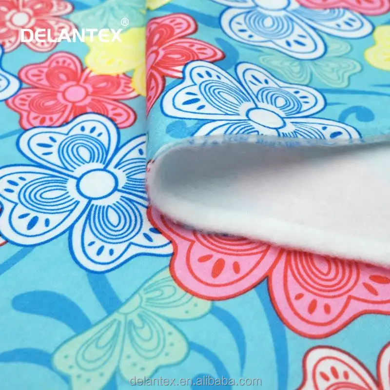 Delantex Custom Super Soft Raw Material Cute Graphics 100% Polyester Double Sided Polar Hoodie Fleece Fabric for Shirts Cloth