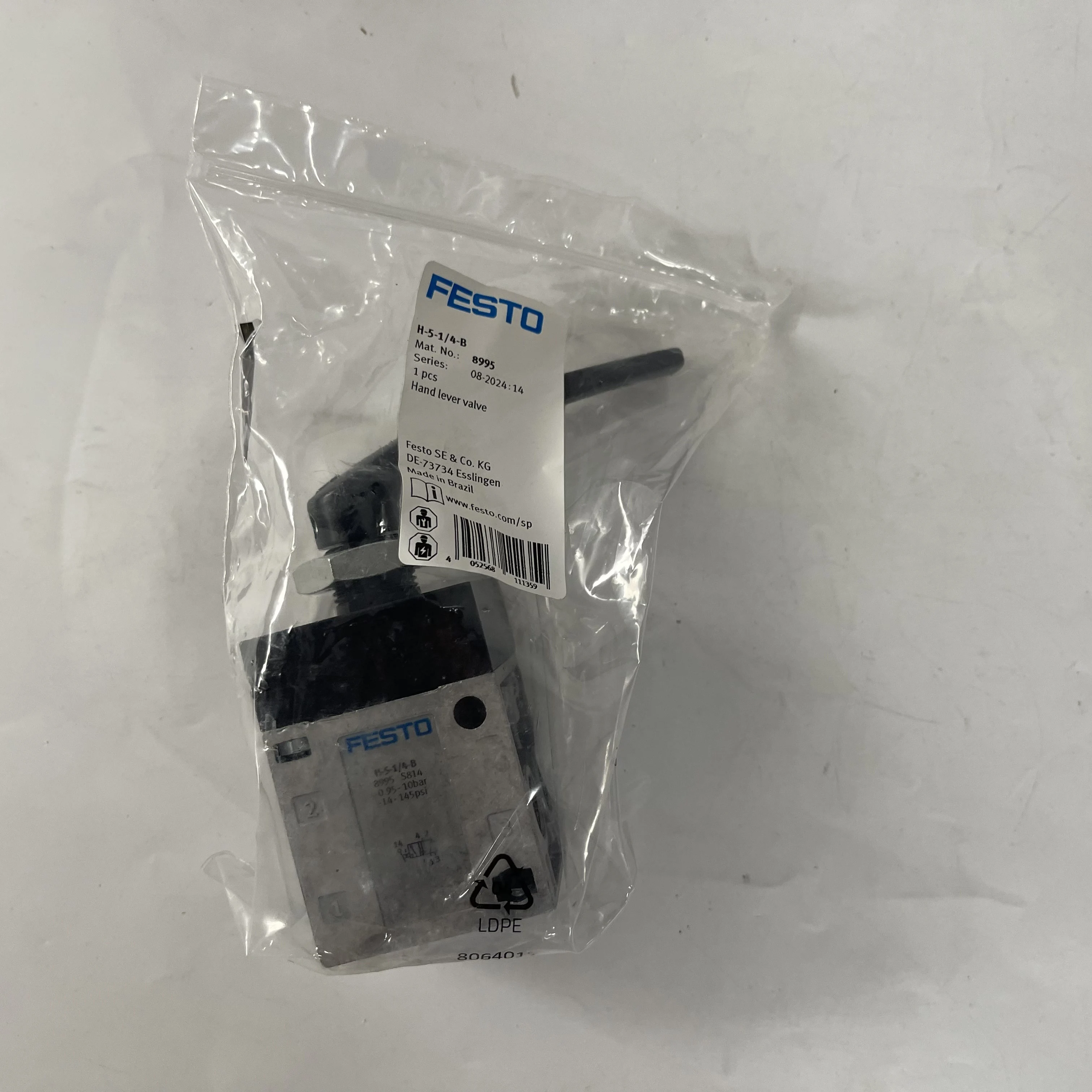 Festo Hand Lever Valve H-5-1/4-B 8995 Festo Hand Lever Valve H-5-1/4-B 8995