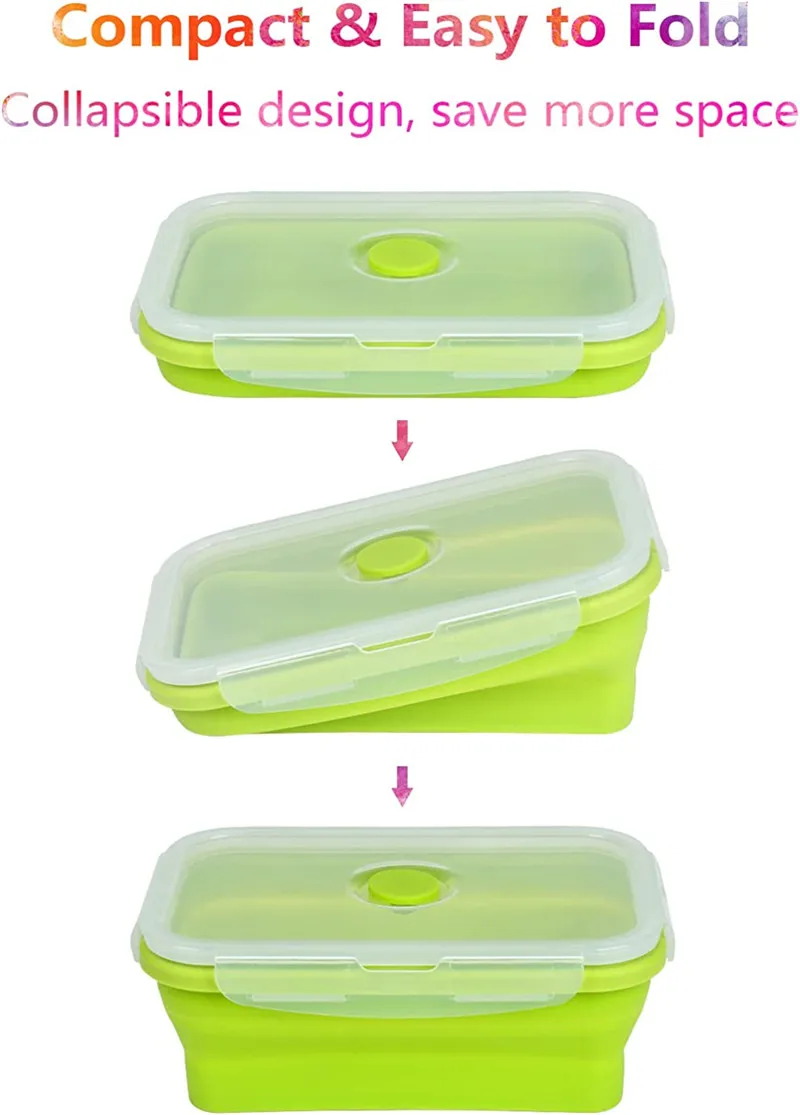 Bento Lunch Box For Kids Bpa Silicone Collapsible Lunch Box Silicone Folding Lunch Box Buy