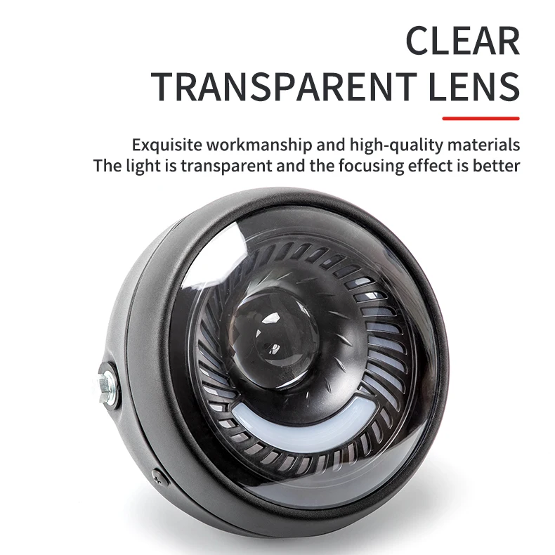 Оптовая продажа винтажная круглая светодиодная фара для мотоцикла 6 5 универсальная модификация 6500k 26 Вт + 12