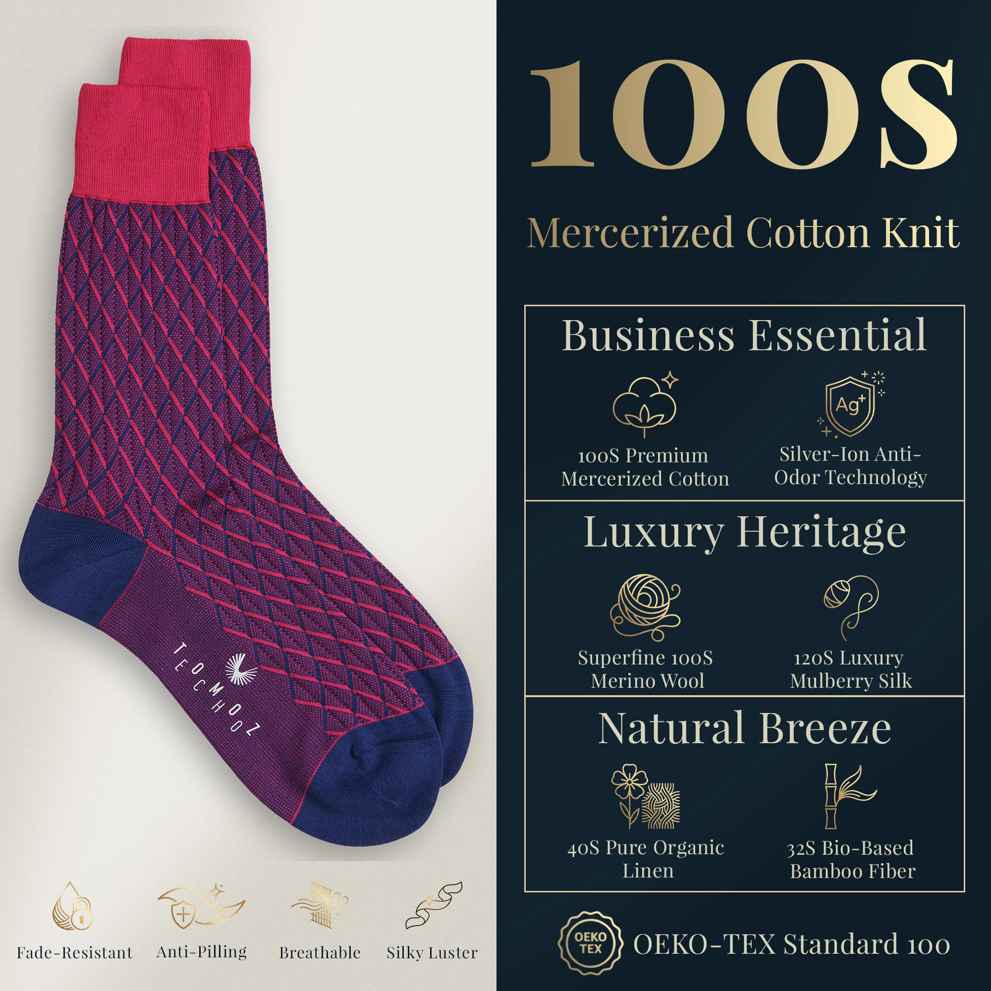 Luxury Men's Daily Cotton Jacquard Socks Breathable Antibacterial Heat-Resistant Customizable Home Socks Premium Socks Supplier
