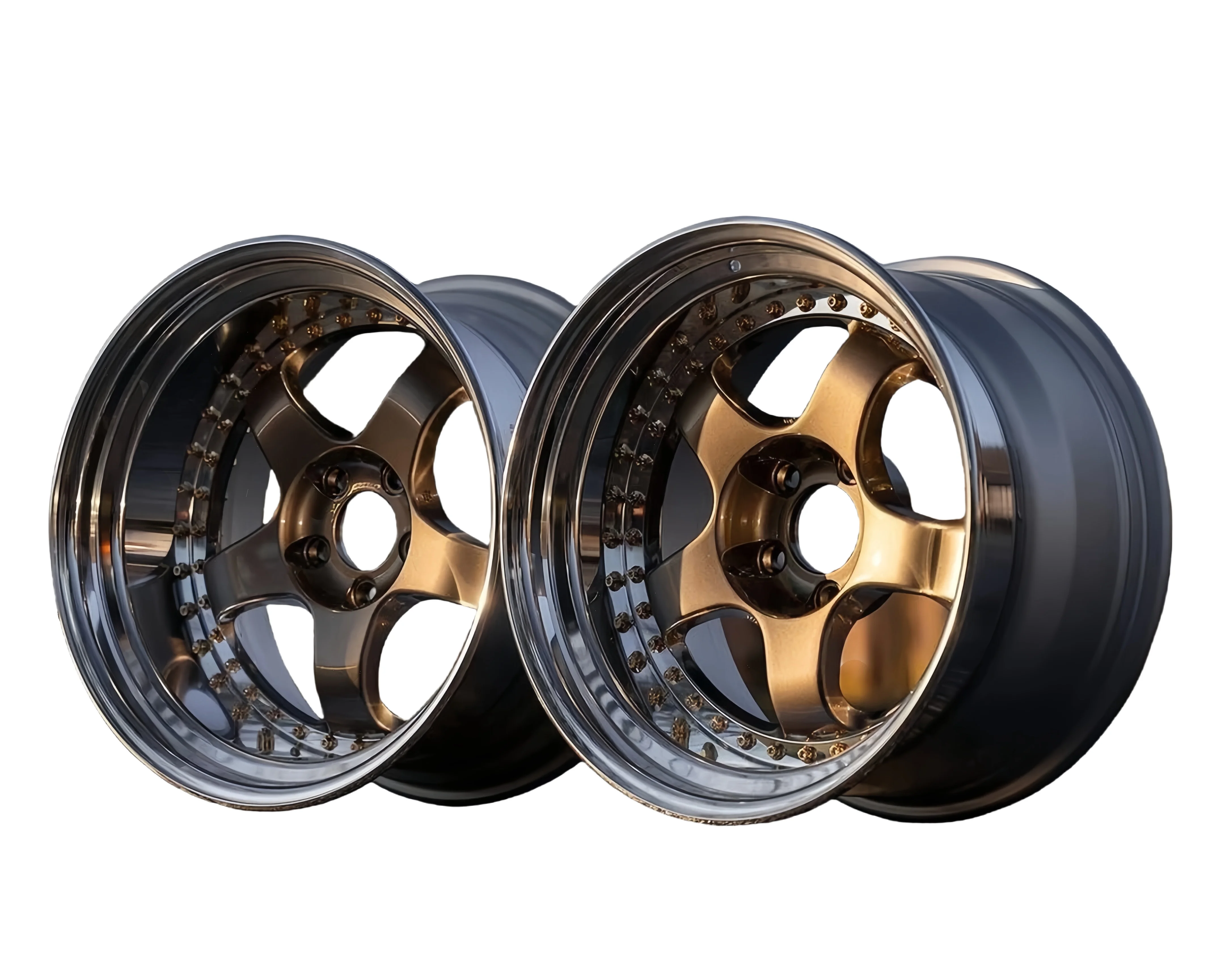 XINLAI New Custom Deep Dish Lip Forged Multi-rim 3-piece Wheel 5X112 20 22 Inch Aluminum Alloy Racing Car Wheels - Image 1