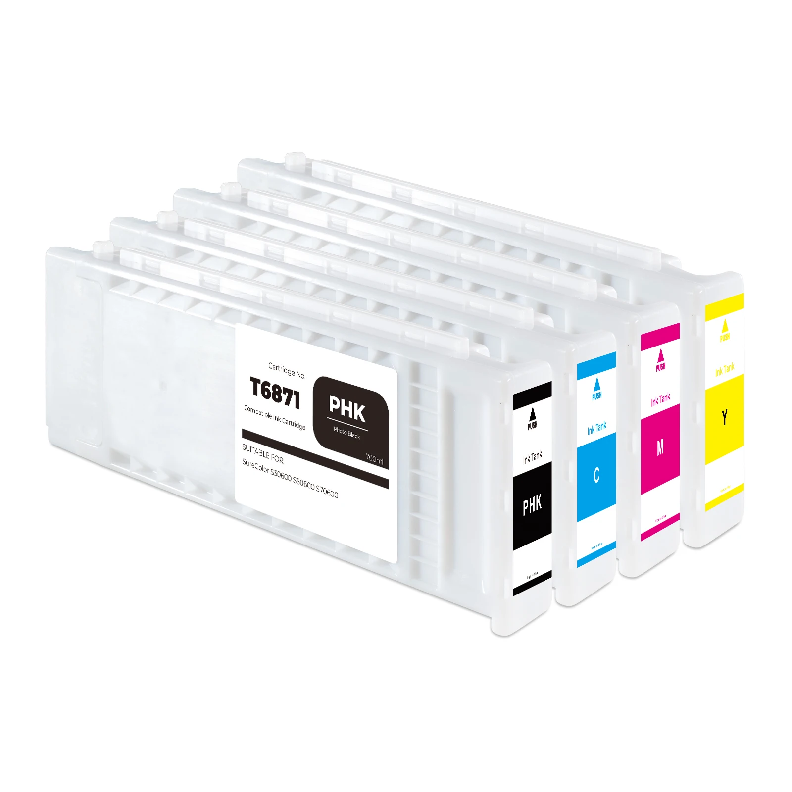 T6871-T6874 Compatible Ink Cartridge for Epson SureColor S30600 S50600 SC-S30600 SC-50600 Printer Ink Cartridge with Ink Chip