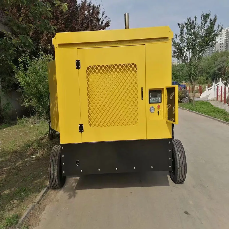 Compressor Machine With Wheels 3.7kw 5.5kw 7.5kw Portable Mini Single Phase Screw Air Compressor
