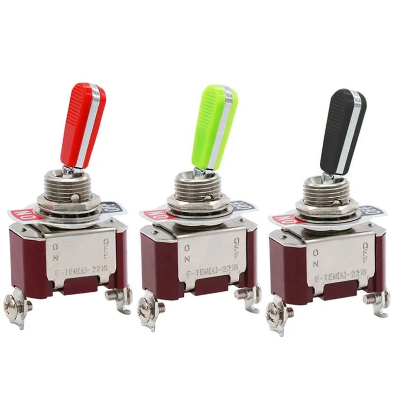 GUUZI Miniatuur Tuimelschakelaar – 10 Stuks – SPST – AAN/UIT – 6A/125V Of 3A/250V – Montagegat 6 Mm – Voor Elektronica En Lampen