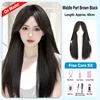Brown-black seven-piece set-center-parted-eight-shaped fringe