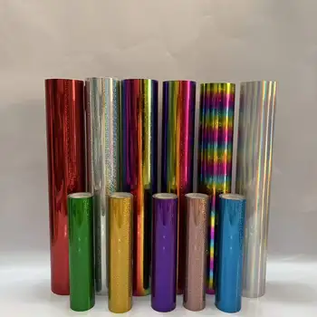Custom holographic pattern vinyl holographic rainbow sparkle adhesive vinyl sheets permanent