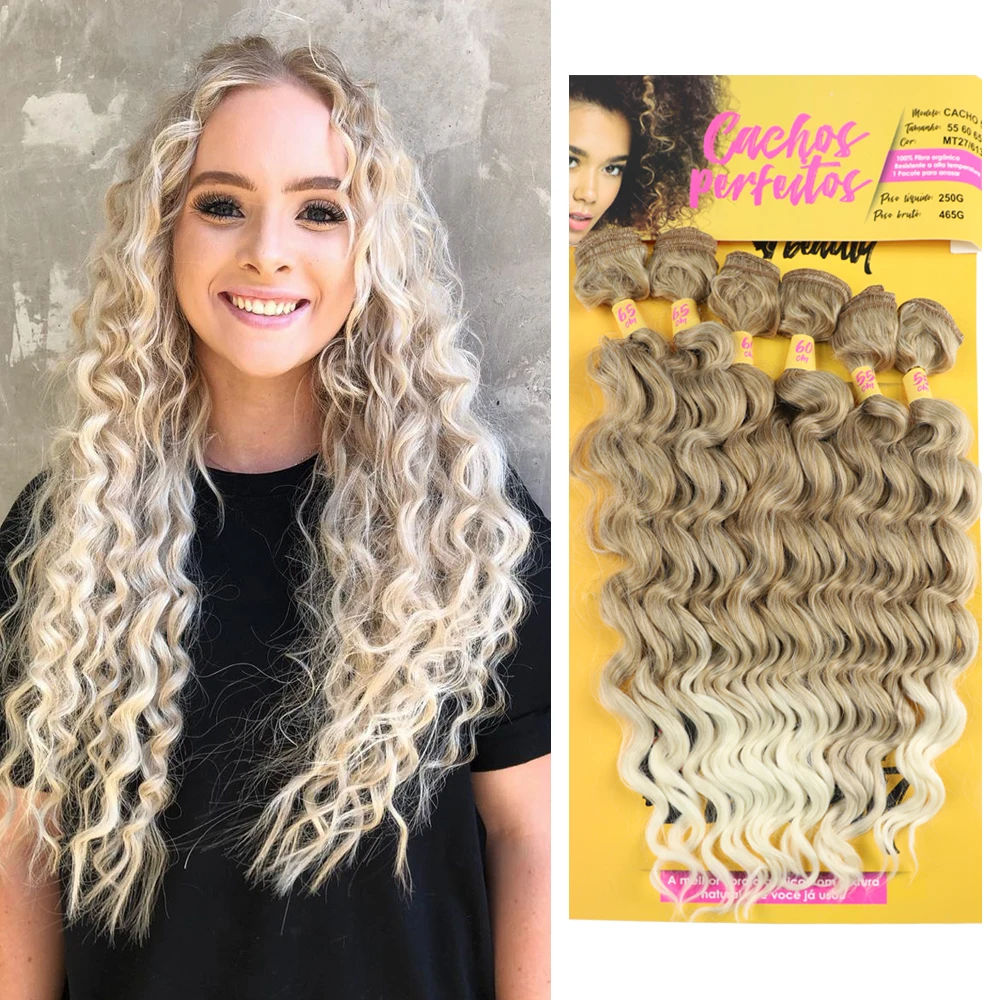 Heat Resistant Fibre Synetic Weave Trending Blonde Gold Ombre Sew In Weave  Pack Cabelo Organico Fashion Idol One Pack Solution - Buy Cheap Synthetic Hair  Weave Premium Fiber Hair With Closure Nobles