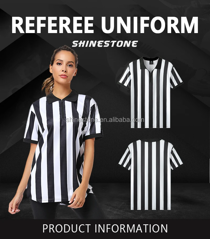 Shinestone Referee Shirt Men's Basketball Soccer Referee Jersey
