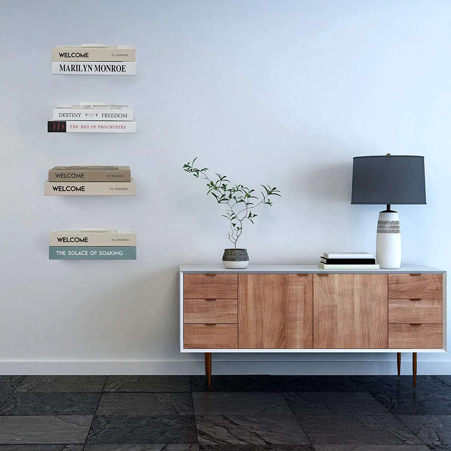 Large Conceal Floating Bookshelf Wall Mounted Metal Display Shelf Buy