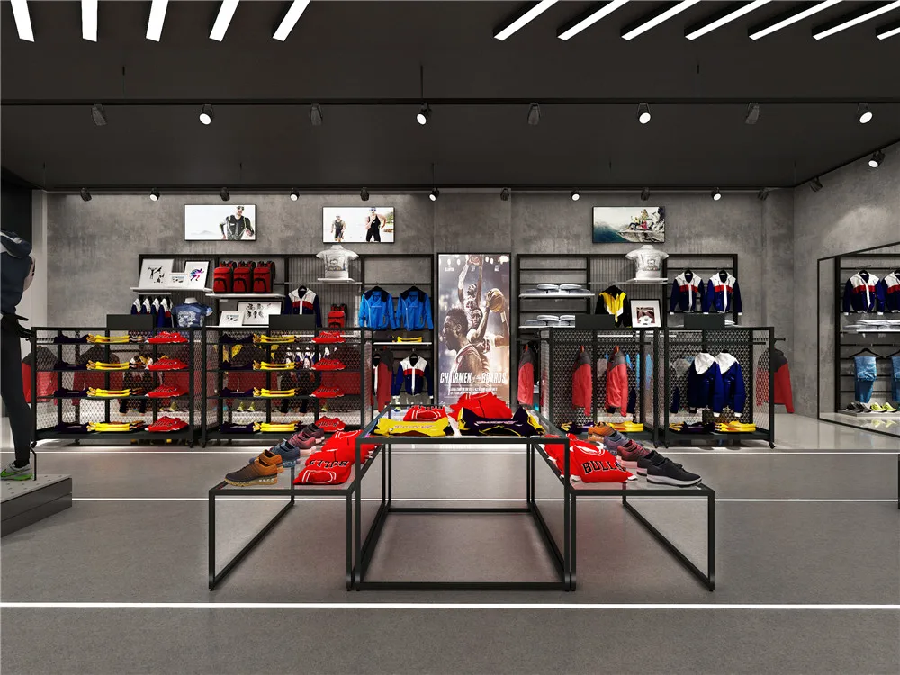 sports shop interior design with display furniture for sale,sports