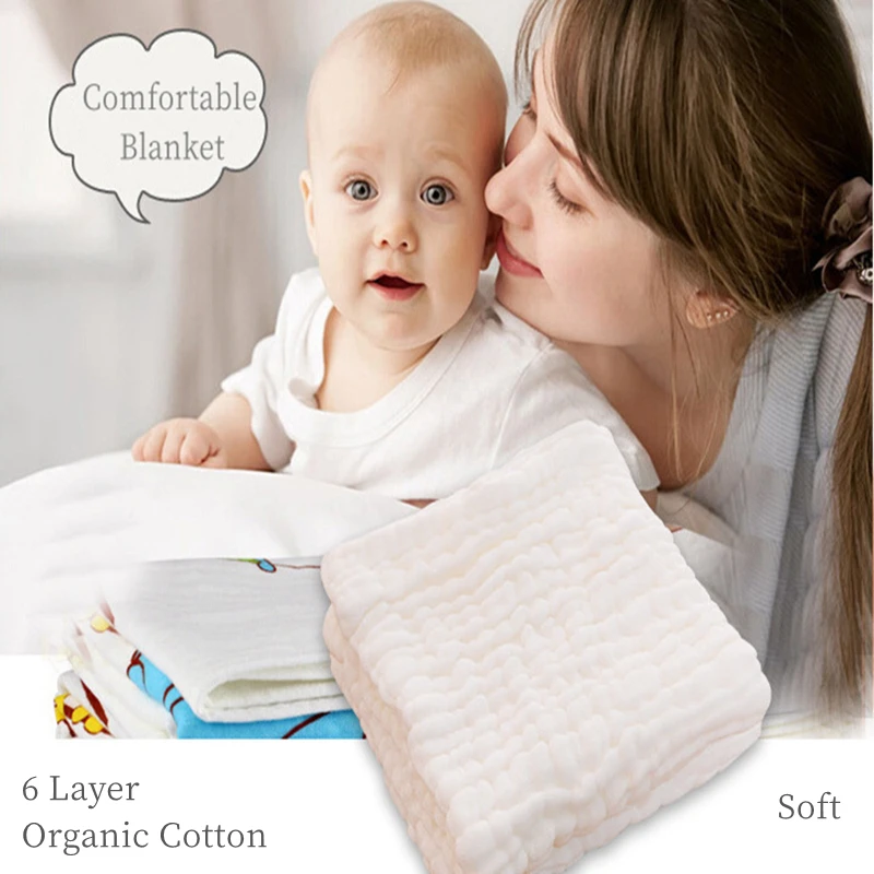 Custom Super Soft Blanket Baby Blankets Wholesale 6 Layer Cotton Print