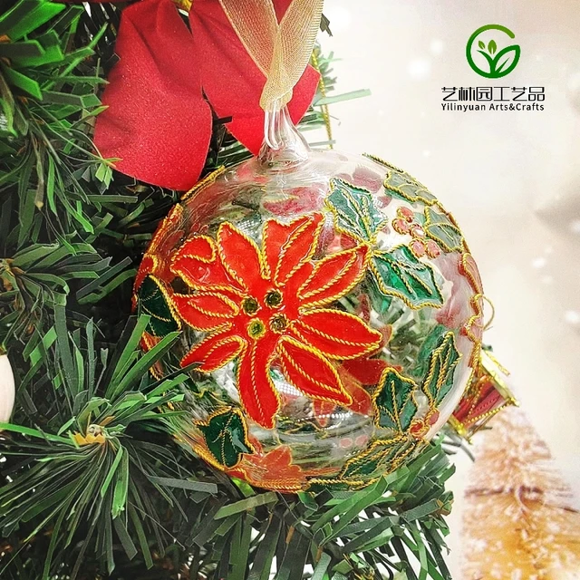 Factory customized high-end glass Cloisonne Christmas ball Christmas decorations Festival gifts