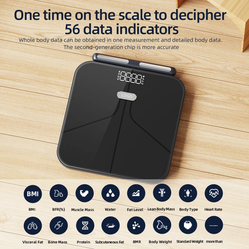 Unique Body Digital Scale Custom Report Print Body Fat Scales Digital Personal 8 Electrodes Smart Body Digital Scale With App