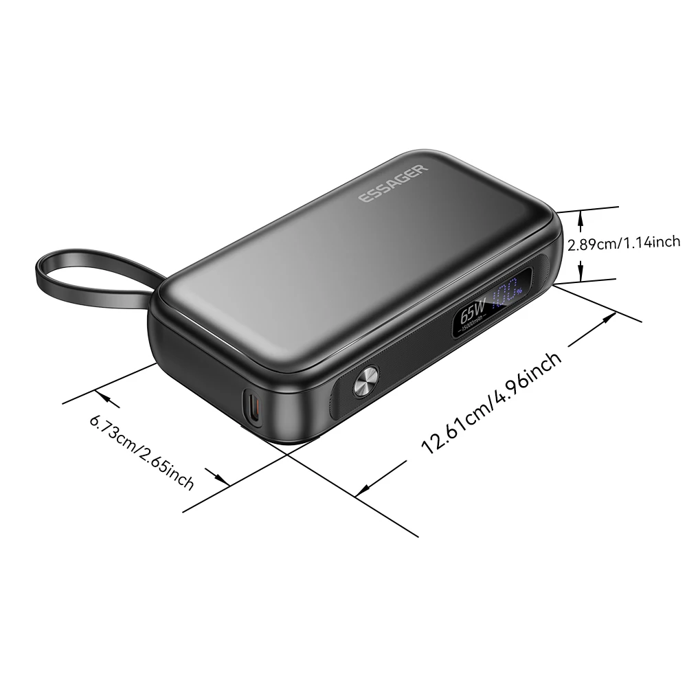 Essager 2023 XuNeng LED Digital Display 65W Fast Battery Storage PD 65W Mobile Power Supply 15000mAh Cell Phone Power Bank