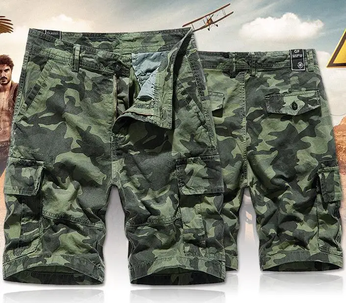New Hot Camouflage Loose Cargo Shorts Men Cool Summer Camo Short Pants Outdoor Cargo Shorts