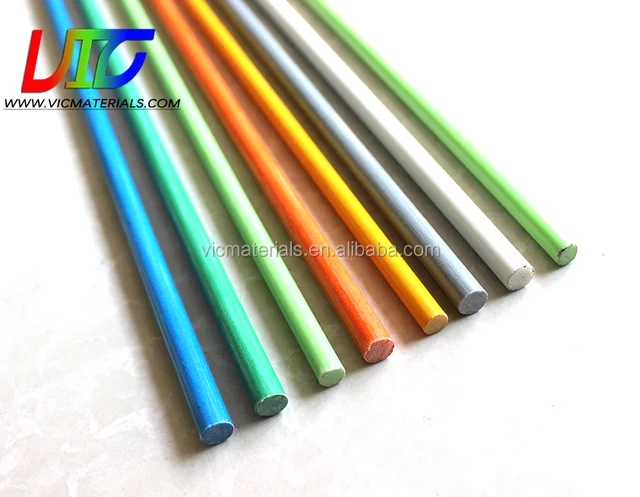   Fiberglass round rods OD 3-76mm, Any color, Any length