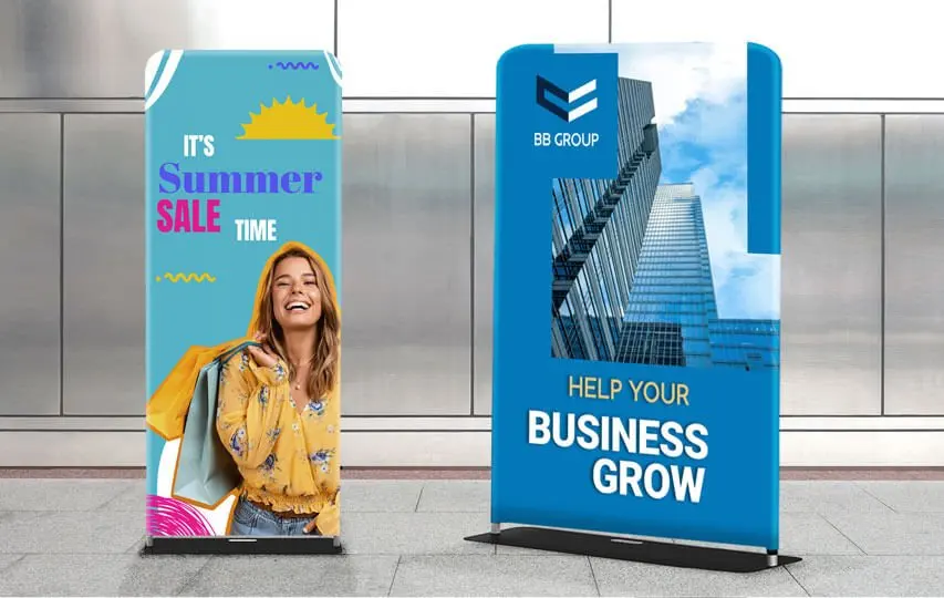 Tension Fabric Display With Double Sided Printing With Custom Design ...