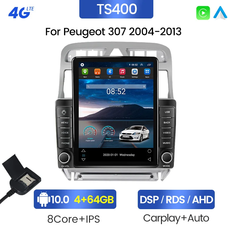 MEKEDE Android11 IPS 2.5D DSP Car Stereo for Peugeot 307 2004-2013 8+128G 360 Camera Split Screen SWC GPS Car Audio System