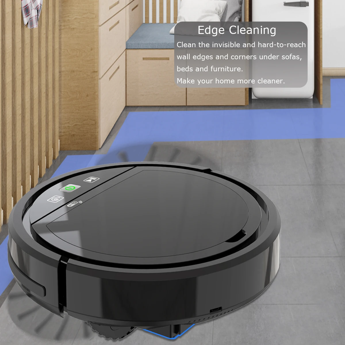 Smart Robot Vacuum Cleaner Vacuuming Sweeper Cleaning Robo 2600mah Hotel Home Office Robotic Maid Sweeping Robot Cleaner
