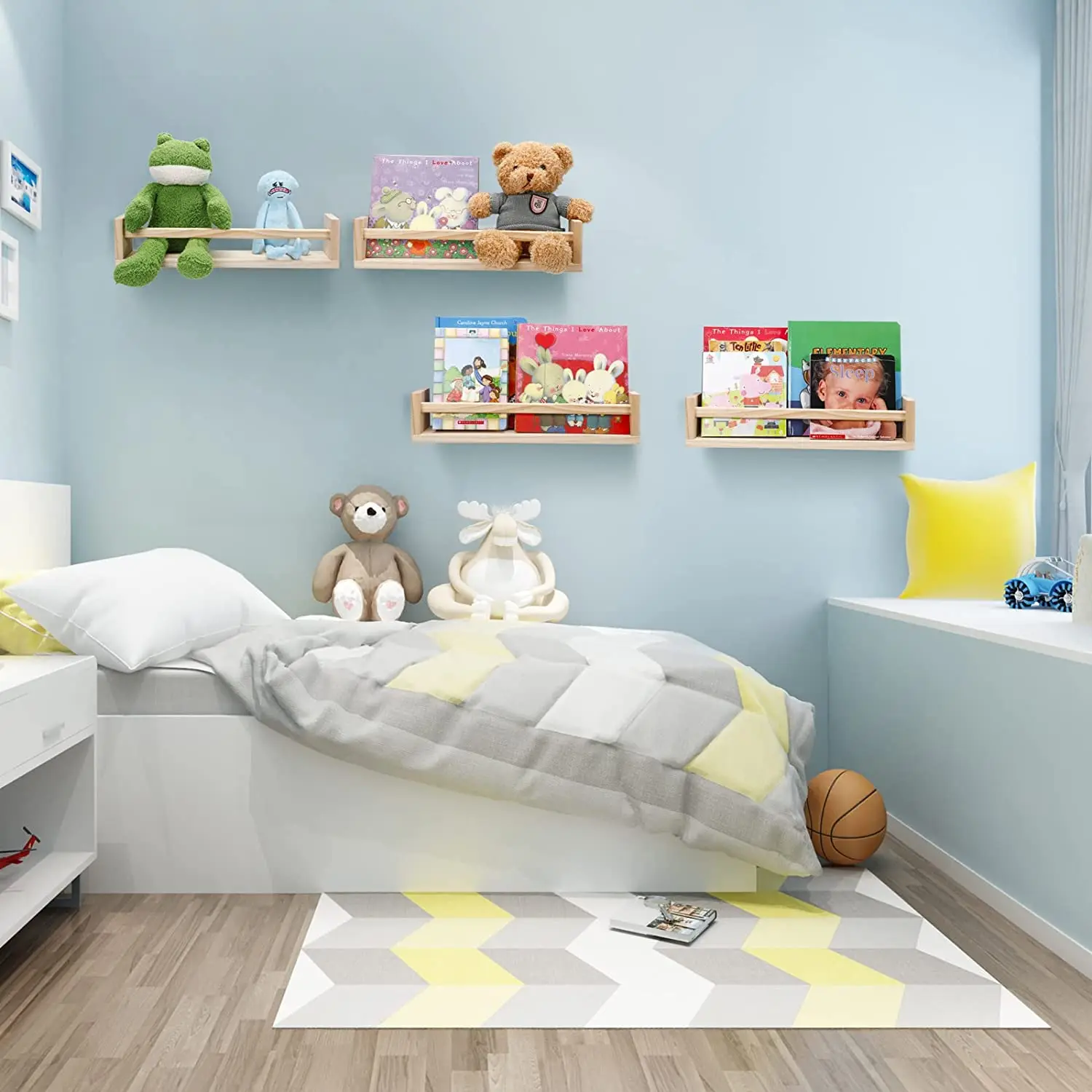 Book Shelves Wood Floating Bookshelves For Kids Room Wall Mount - Buy ...