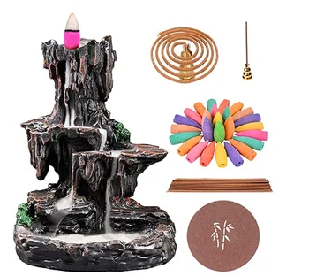 Factory New Resin Incense Waterfall Backflow Burner Holder Incense Waterfall Censer Creatives Home Decor