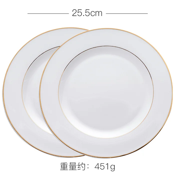 Hot Selling Luxury Gold Rim Bone China Charger Luxury Ceramic Dessert Plate Dishes New Antique Matt Porcelain Plates Home manufacture
