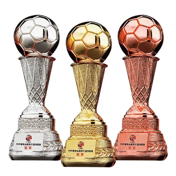 39cm Resin Customized High Quality Football Trophy Modern Soccer Trophy Awards
