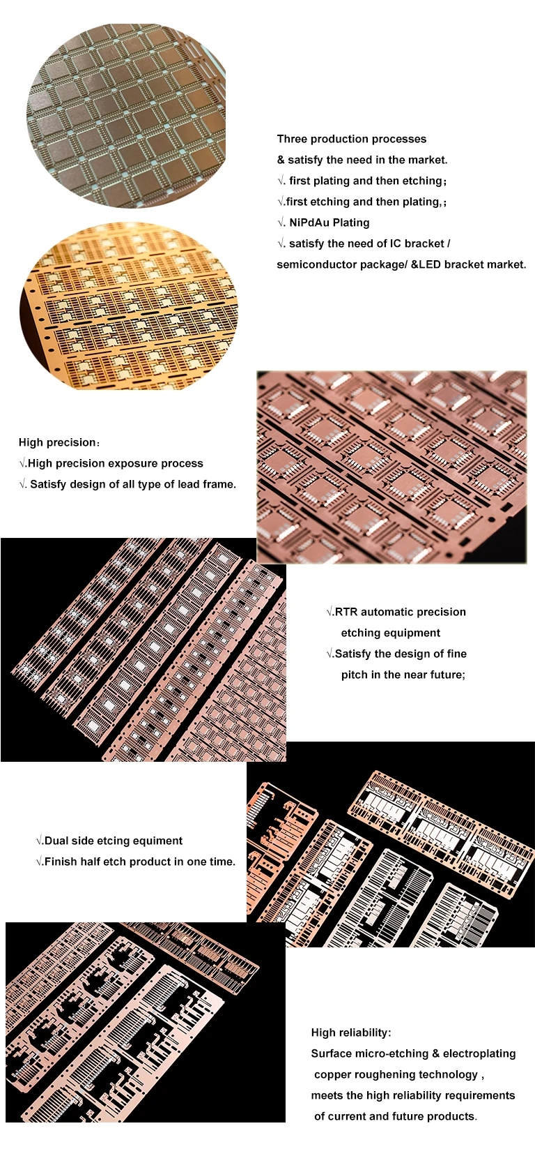 Lead Frame Factory Supplier Qfp Qfn Vssop Drqfn Dfn Semiconductor Packaging Photo Etch Ic Lead