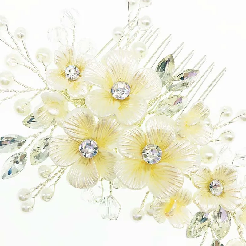 SHSS3010 изящная женская повязка для волос ручной работы керамический Хрустальный Свадебный Шпилька для волос Корона Свадебный зажим для волос аксессуары