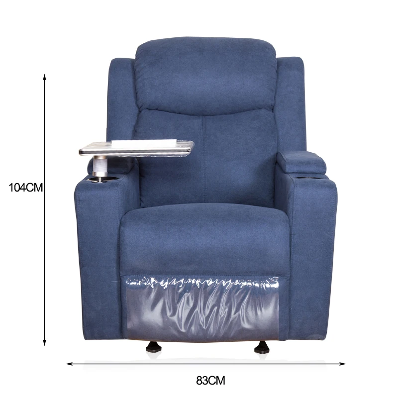 2022 Best Selling Leather/PU/Fabric Material Vintage Fabric Adjustable Single Manual Cinema Recliner Sofa Chair