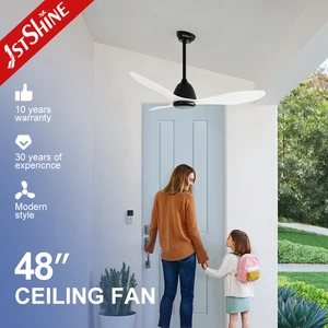1stshine Ceiling Fan Decorative White 3 Plastic Blades Adjustable Wind Speed High Ceiling Fan Without Light
