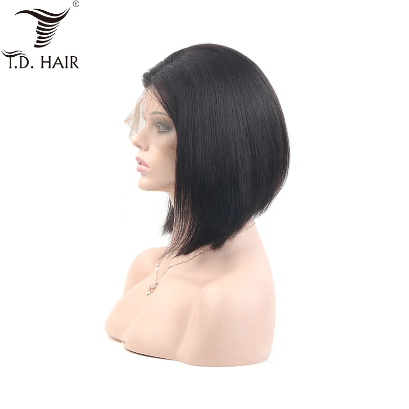 Peruvian Human Hair Short Length 12 Inch Bob Wig 10A Virgin Hair Lace Front Bob Wigs
