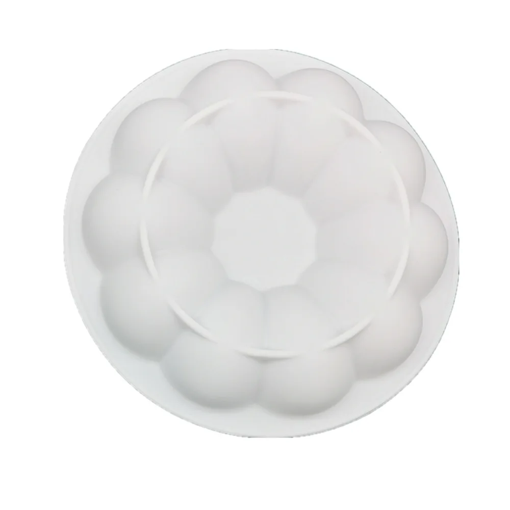 French Dessert Dim Sum Mould White Round Hollow Petal Silica Gel Baking Cake Mould Made of Durable Silicone