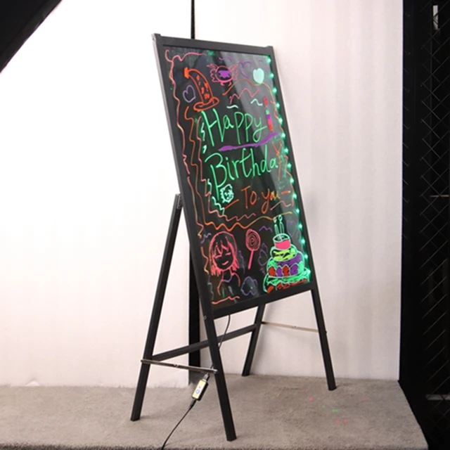 New Advertising  Display LED Drawing Writing Board Diy with Fluorescent Marker Pens Erasable LED Message Menu