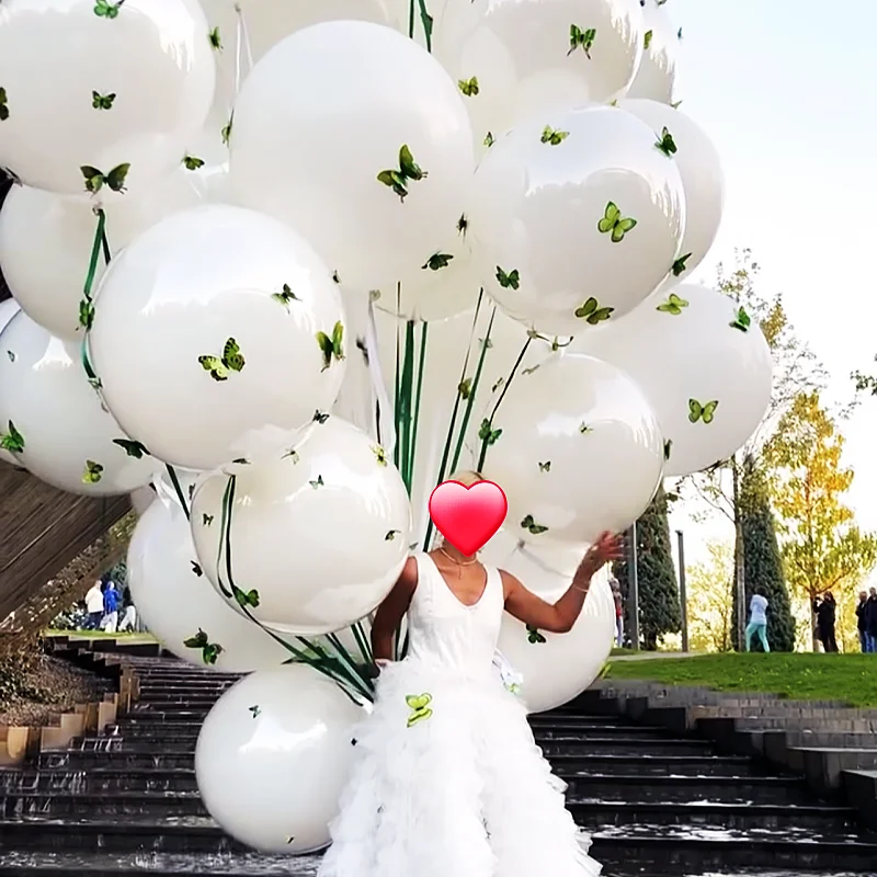 New Customize Double  Balloon  Design Bo Bo Balloon With Confetti and Gold Foil  Big Size clear Bobo With butterfly