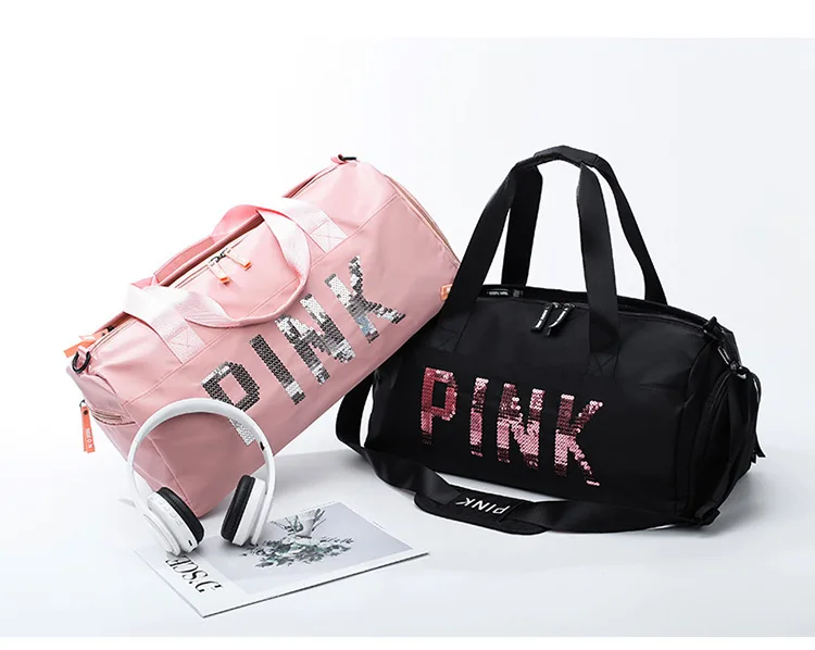 Wholesale 2021 spend da night bag pink duffle women ladies hand bags nylon  Sequin embroidery mixed wholesale spend the night duffel bag From  m.
