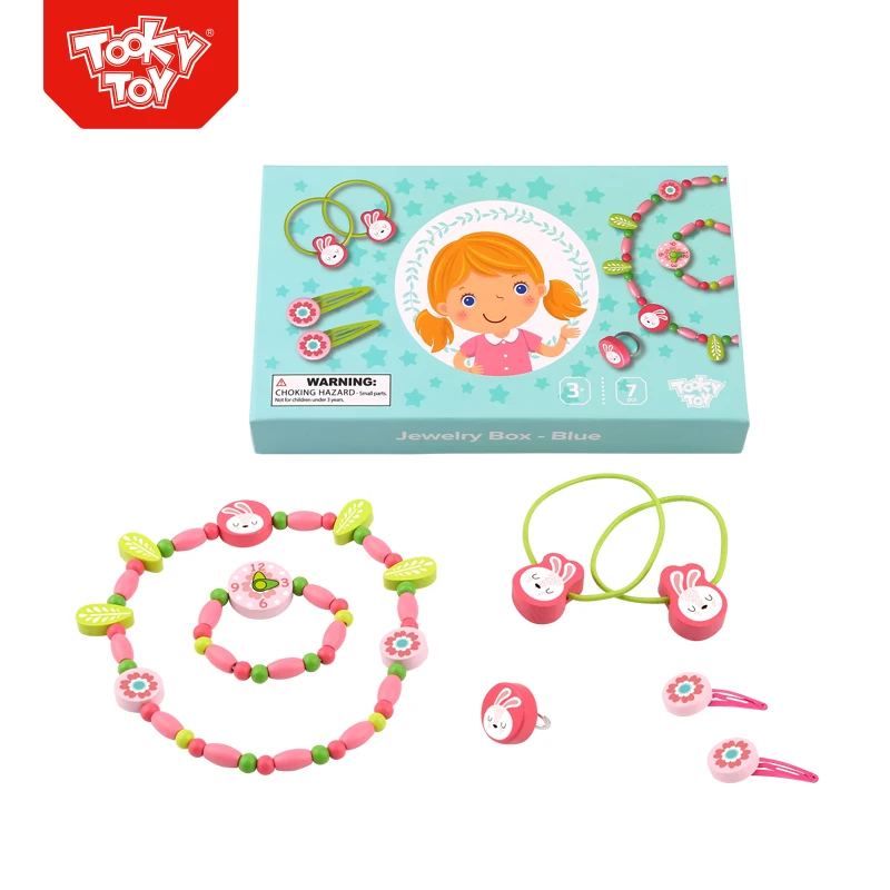 TOOKY игрушка Горячая Распродажа дизайн ролевые игры в помещении деревянная игрушка Синяя тема деревянный набор для макияжа