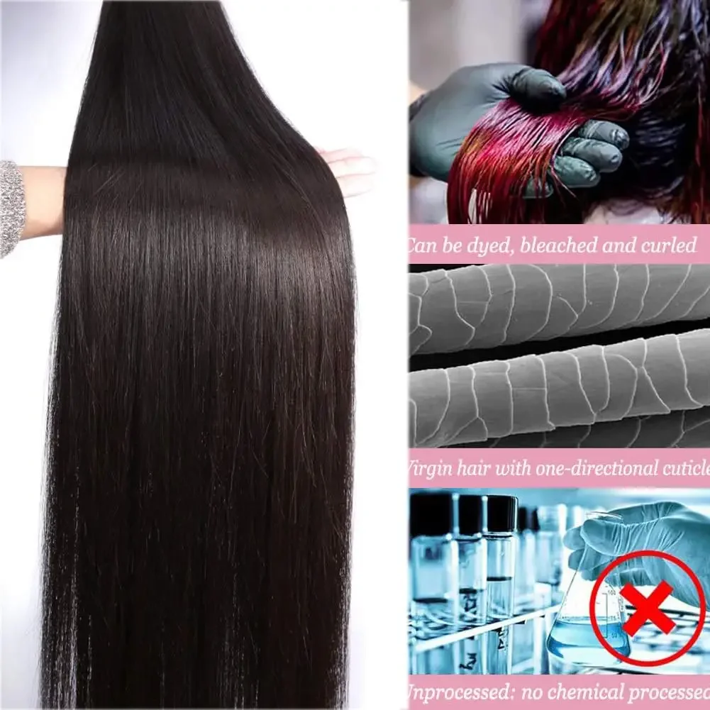 Brasilianische glatte Haarverlängerung für Frauen, natürliches schwarzes Remy-Echthaarbündel_voghion.com