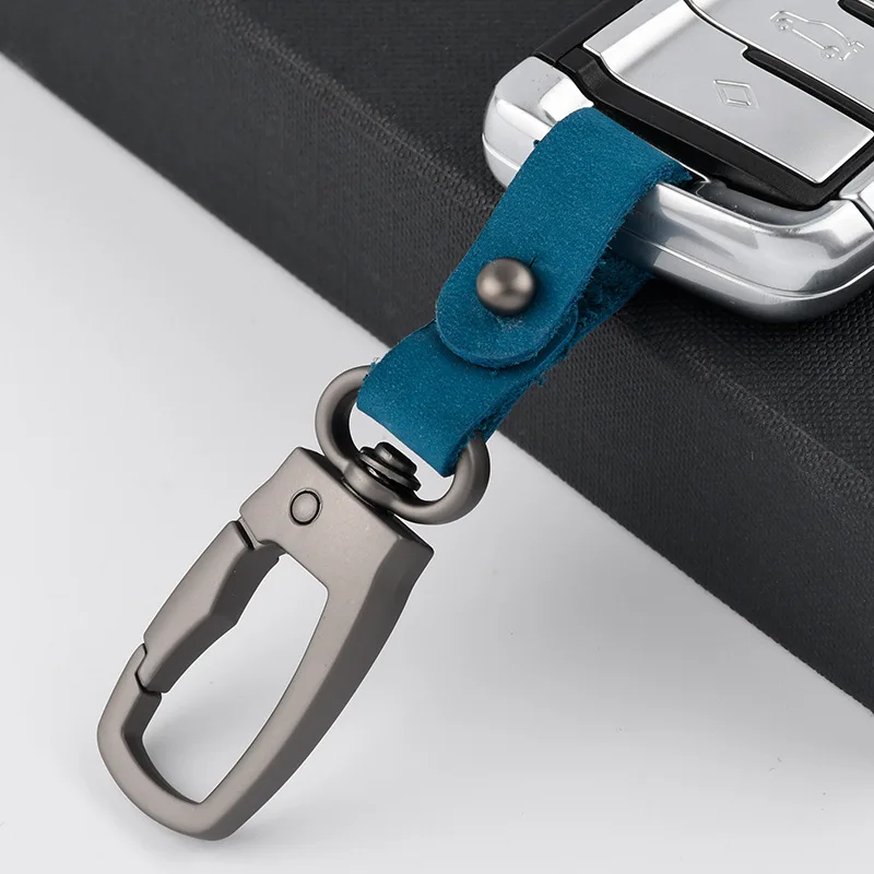 360 Degree Rotatable Leather Carabiner Keychain Car Keyring Key