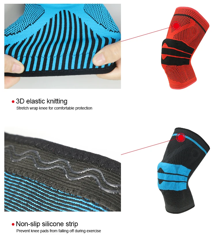 Silicone Shock Absorber Knee Sleeve Pad Springs Support Compression